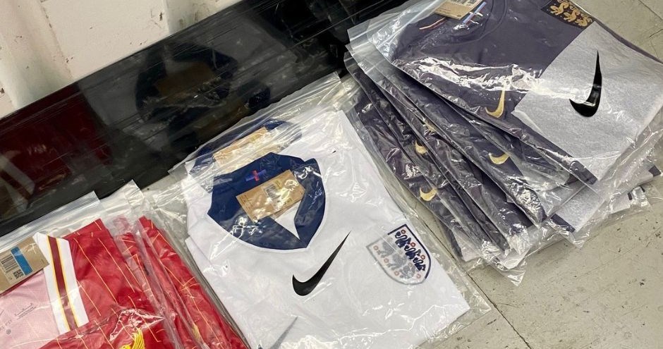 Updated: eight arrested and £450,000 of fake football shirts seized as ...