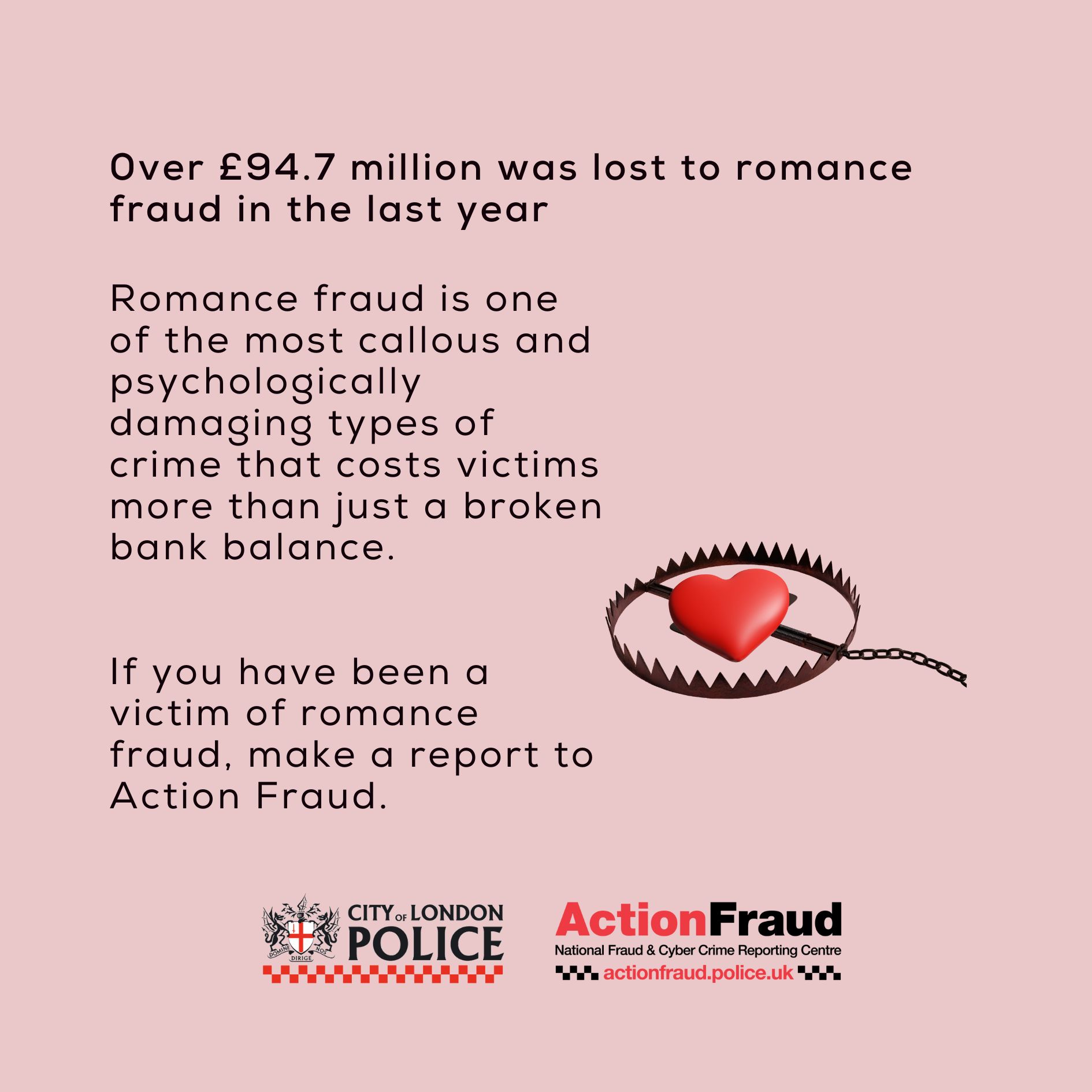 More than £94.7 million lost to romance fraud