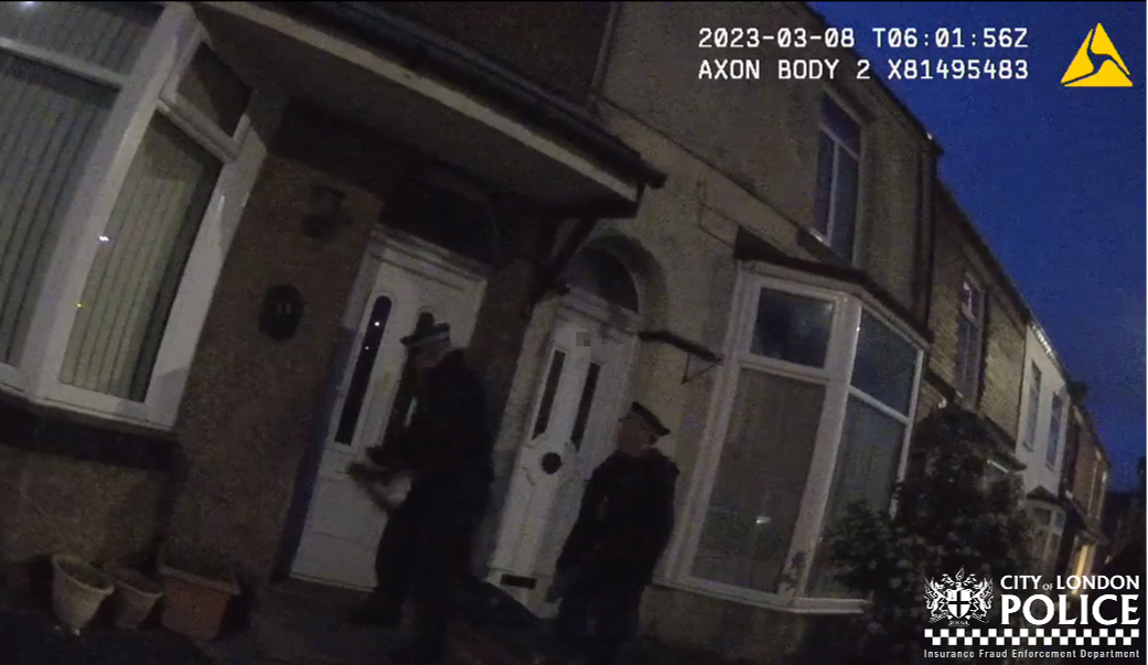 Police officers during search warrant