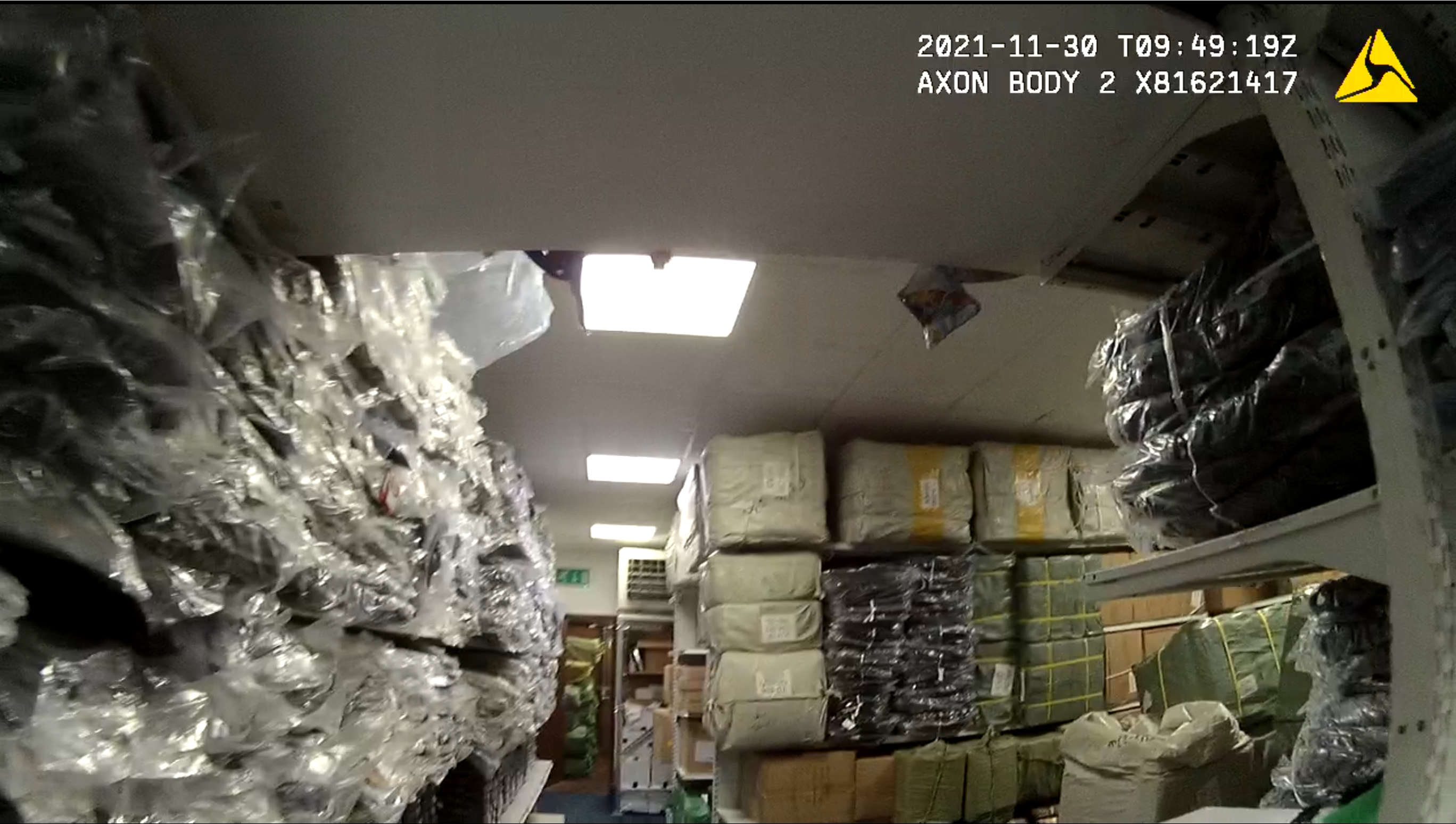 Stockroom filled with counterfeit goods