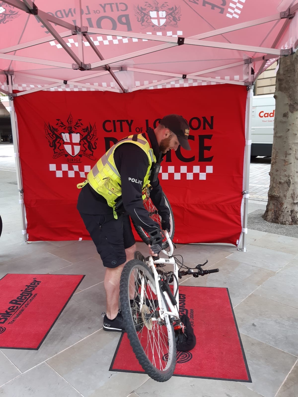 PC Andrew Robinson at Bike Marking event