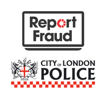 Report Fraud and City of London Police logos